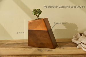 Modern Geometric Wooden Cremation Urn for Human Ashes Indoor Planter <b>Box</b> Luxury Walnut Wood <b>Memorial</b> Keepsake Urn - Product Image 5