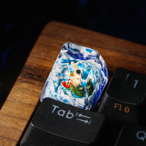 <b>Keycaps</b> Mystical Forest <b>Artisan</b>, Custom <b>Artisan</b> <b>Keycaps</b>, <b>Keycaps</b> Anime Cute, Green <b>Keycaps</b>, <b>Keycaps</b> Set, Wooden <b>Keycaps</b> - Product Image 4