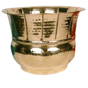 Maceta Circular de Latón Pintada a Mano con Diseño de Flores Silvestres, Asas Laterales, Ecológica, para Uso en Interiores y Exteriores, con Orificio de Drenaje - Product Image 6