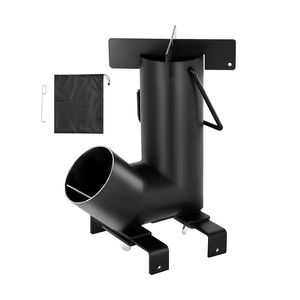 Fornello Rocket Portatile Pieghevole da Campeggio in Acciaio al Carbonio, Fornello a Legna per Escursionismo con Borsa per il Trasporto, per Bruciare Rami - Product Image 1