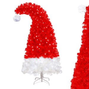 1050 Tip Santa's Hat Shaped Artificial Christmas <b>Tree</b> 6FT LED <b>Light</b> Whimsical Xmas Curved Xmax <b>Tree</b> - Product Image 1