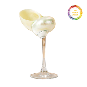 Premium Seashell Glass Wine Goblet For Beach Wedding Celebration High Quality Handmade Ocean Theme Wholesale - Product Image 5