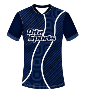 Conjunto de Camiseta y Pantalones Cortos de Rugby Azul Marino y Blanco, Cuello en V, Diseño Geométrico, Uniforme de Equipo Personalizado, Transpirable, para Entrenamiento Deportivo - Product Image 3