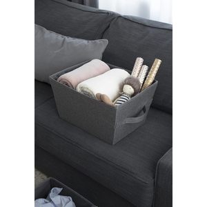 MA69LGR Large <b>Fabric</b> <b>Storage</b> <b>Box</b> with Easy-Carry Handles Foldable Home Shelf <b>Storage</b> Bin - Product Image 3