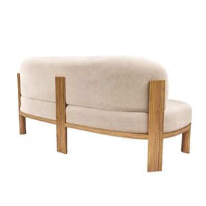 Elegante Sofá Lounge de 2 Plazas en Madera de Mango para Oficina, Recepción, Sala de Estar, Vestíbulo y Decoración de Interiores Contemporánea - Product Image 2