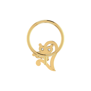 AJRETAIL Bijou de piercing fin pour femme, motif floral ethnique, design Royal Flourish en or 14K, clou de nez en diamant naturel 0,08 ct - Product Image 5