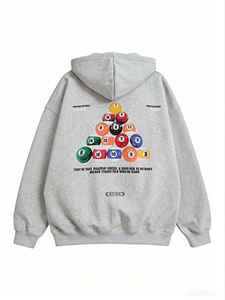 Homer Simpson Cartoon Grafik Herren Hoodie Pullover Sweatshirt Grau Kapuzenpullover Langarm-Oberteil - Product Image 3