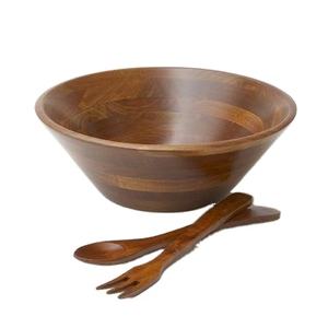 Ensemble de saladiers en bois écologiques avec cuillère et fourchette pour une alimentation saine et une utilisation en cuisine, pour la table à manger de la cuisine - Product Image 5