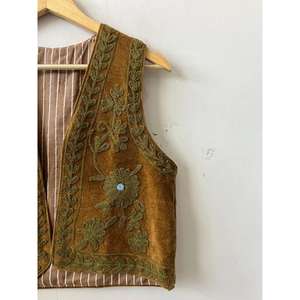 Handmade Premium Quality Stylish Cotton Short Sleeveless <b>Embroidered</b> Women's Vest <b>Waistcoat</b> Folk Jacket Gift - Product Image 5