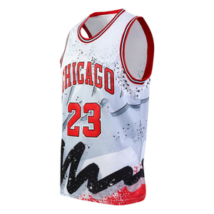 Fabricant OEM de maillots de basket-ball personnalisés en gros, ensemble d'uniformes de basket-ball imprimés sur mesure, vêtements d'entraînement sans manches, prêts à être expédiés - Product Image 2