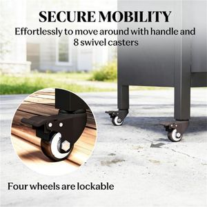 Barbecue noir avec table et armoire de rangement intégrée - Product Image 4