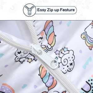 Polka Tots Baby Sleeping Nest Cotton Carry Pod Ropa de cama para Recién Nacido Saco de dormir con lazo-Estampado de unicornio Blanco - Product Image 4