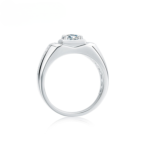 Anillo de Moissanita con Claridad VVS1, Certificado GRA, Oro Blanco, Plateado en Platino, Plata de Ley 925, Engaste de Garras, Joyería Fina Unisex - Product Image 2