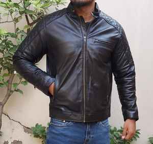 Chaqueta de Cuero Vintage Ecológica Hecha a Mano de Primera Calidad para Hombre, Corte Clásico, Forro Interior Suave, Exterior de Lana/Viscosa, Hecha en Maharashtra - Product Image 3