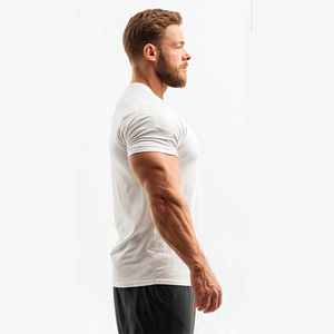 Workout Fitness Tee Shirts <b>Men</b> Short Sleeve Gym Trainer T Shirt <b>Mens</b> Lightweight Quick Dry Bodybuilder T Shirts <b>Men's</b> - Product Image 2