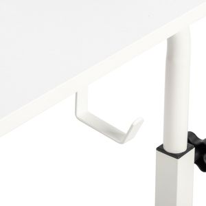 โต๊ะคอมพิวเตอร์ปรับระดับได้ ลายไม้สีขาว P2 แผ่นปาร์ติเคิลบอร์ดหนา 15 มม. เคลือบเมลามีน 3 ช่อง USB + 2 ช่องเสียบไฟ AC - Product Image 4