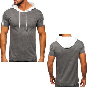 Sudadera con Capucha de Manga Corta, Ligera, 100% Algodón, Personalizada OEM, para Hombre, Bordada, de Verano, Secado Rápido, Transpirable, Teñida Lisa - Product Image 1
