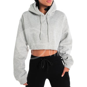 Sudaderas Cortas para Mujer, Sudaderas con Capucha de Forro Polar Sólido, Sudaderas Cortas para Gimnasio, Sudaderas Cortas - Product Image 1
