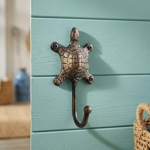 Crochet mural Ba Turtle en fonte et alliage de zinc, écologique, multifonctionnel, design animal vintage, résistant à la rouille, auto-adhésif - Product Image 3