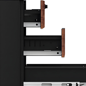 Meuble de rangement mobile en acier à 3 tiroirs, avec roulettes et serrure, façades imitation bois, idéal pour bureaux ou ateliers - Product Image 6