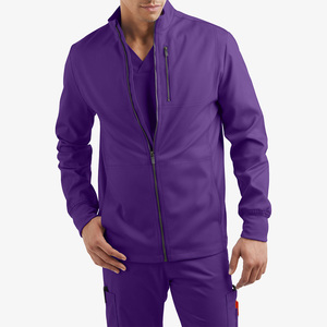 Veste de travail médicale à manches longues avec fermeture éclair pour infirmières - Product Image 1