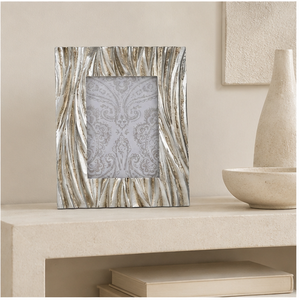Cadre photo en métal texturé de luxe, moderne, ondulé, argenté et doré, pour décoration intérieure et fournitures de mariage en gros - Product Image 4