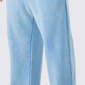 Pantalon de survêtement unisexe personnalisé à jambe large en coton épais, coupe oversize, style streetwear, effet délavé vintage, en molleton, OEM ODM - Product Image 6