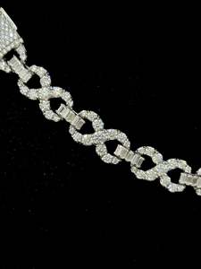 <b>Solid</b> 925 <b>Silver</b> Infinity Chain 10mm VVS Lab Grown Mixed Cut Emerald Round Diamond <b>Necklace</b> Hip Hop Jewelry Pass Tester Rhodium - Product Image 3