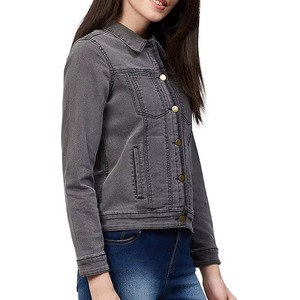 Wholesale Price ASTURBAN WEAR AW-WDJ-15 Vintage Casual Streetwear Denim Jackets Women High Quality Regular Embroidery <b>Button</b> - Product Image 4