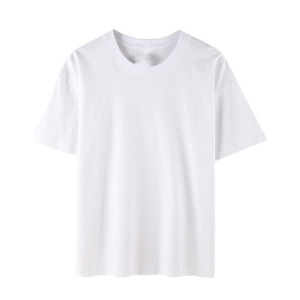 T-shirt en coton noir uni pour homme, manches courtes, col rond, coupe classique, jersey décontracté, couleur unie - Product Image 3