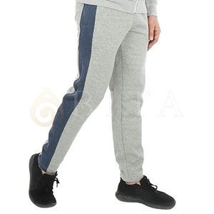 VICS SPORTS Unisex Gray Blue Color Block 2 1 <b>Polyester</b> <b>Tracksuit</b> Full Zip Hoodie Sweatshirt Side Pockets Casual Sport Wear - Product Image 4