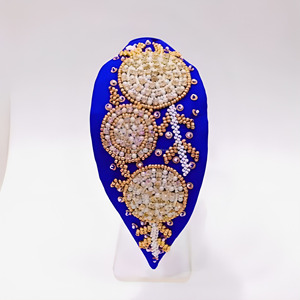 Bandeaux roses de luxe pour bébés filles, broderie florale 3D, perles, sequins, détails perlés, écologiques, ajustables, unisexe, pour la vie quotidienne - Product Image 5