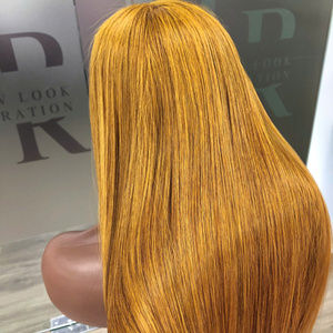 Perruque de longueur moyenne de couleur gingembre clair avec fermeture 2x6 cheveux super doublement étirés qualité vietnamienne de haute qualité - Product Image 2