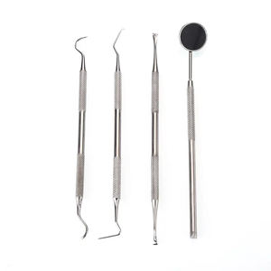 Juego de Instrumentos Quirúrgicos Dentales con Empuñadura Manual Moleteada, Herramientas de Metal Plateado Clase I con Espejo y Raspadores Shuja Surgico - Product Image 2