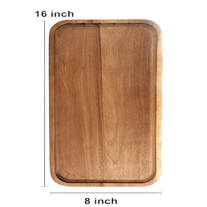 Plateaux alimentaires polyvalents en bois d'acacia pour le service et l'affichage dans la cuisine, le café, le restaurant ou la maison Idéal pour les repas chauds et froids - Product Image 4