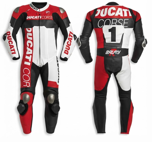 Traje de Carreras de Cuero de Vaca/Canguro Rucati para Hombre, Mono de Una Pieza con Armadura de Nivel 2 CE, Hecho a Medida, Protección OEM - Product Image 1