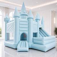 Château gonflable commercial combiné de 30 pieds avec toboggan et piscine à balles pour événements de mariage, fêtes et locations commerciales