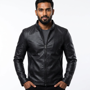 Latest Style Wholesale <b>Men</b> High Quality Leather Jacket with Customized Logo on Front <b>Men</b> Leather Jacket For <b>Men</b> - Product Image 1