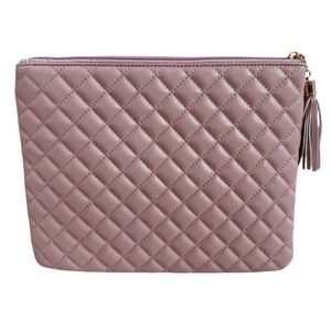 AKA Quilted Tech Pouch Pink Cosmetic Bag Travel Organizer Zipper <b>Case</b> Alpha Style Sorority Greek Apparel Accessory Storage Bag - Product Image 3