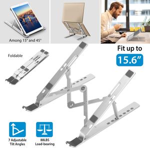 Aluminum Foldable Laptop <b>Stand</b> with Angle Adjustable <b>Tablet</b> PC & Phone Holder Ventilated Riser <b>for</b> Desktop Use - Product Image 1
