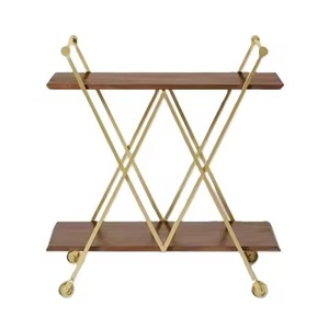 Round Shape <b>Small</b> Hotel Trolley With 2 Glass Shelves 4 Swivel Casters Contemporary Design Durable Commercial Furniture - Product Image 6