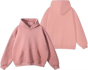 เสื้อฮู้ดสีเขียวมะกอกสำหรับผู้ชาย ทรงโอเวอร์ไซส์ ผ้าฝ้าย 100% เฟรนช์เทอร์รี่ สวมใส่สบายๆ ในฤดูใบไม้ร่วง สีพื้น มีกระเป๋า - Product Image 4