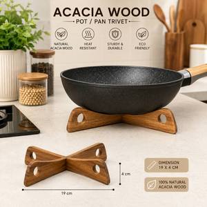 Premium Handcrafted Acacia Wood Detachable <b>Trivet</b> for Hot Pots & Pans, Wooden Table Heat Protector Stand - Product Image 6