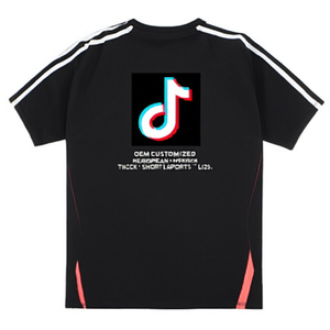 T-shirt de sport personnalisé OEM, style européen et américain, avec logo frontal, séchage rapide, col TikTok, manches courtes, grande taille - Product Image 3