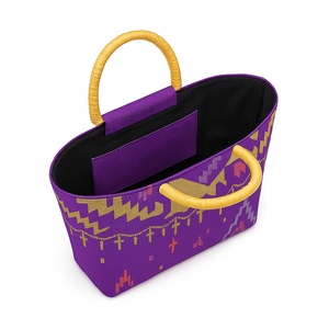 Sac fourre-tout Jamdani de luxe, artisanal, monobloc, tissé, écologique, traditionnel et élégant - Product Image 4