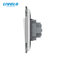 Interrupteur d'éclairage LIVOLO 1 Gang 2 Voies, Vente Directe Usine, Bouton PC, Cadre en Verre, Certifié CE RoHS, Conception Modulaire, Personnalisable