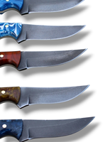 Couteaux de bushcraft en acier à haute teneur en carbone avec manches en résine, lames fixes pleines de 8 pouces, couteau de chasse Skinner avec étui en cuir