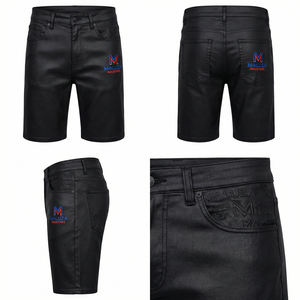 Mens <b>Black</b> Urban Leather Cargo Hip Hop Street Fashion Premium Design Maluza Industries Shorts - Product Image 6