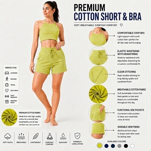 Womens Fashionable Two Piece Clothing Set With Comfortable Crop Top And Adjustable Waist Shorts - Product Image 6