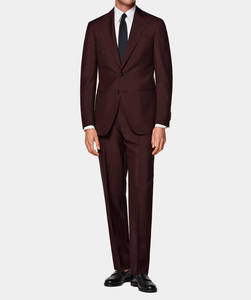 Nouveauté : Costume élégant pour homme, coupe ajustée, blazer bordeaux et pantalon marron, ensemble de costume moderne pour affaires, vêtements formels pour homme - Product Image 4